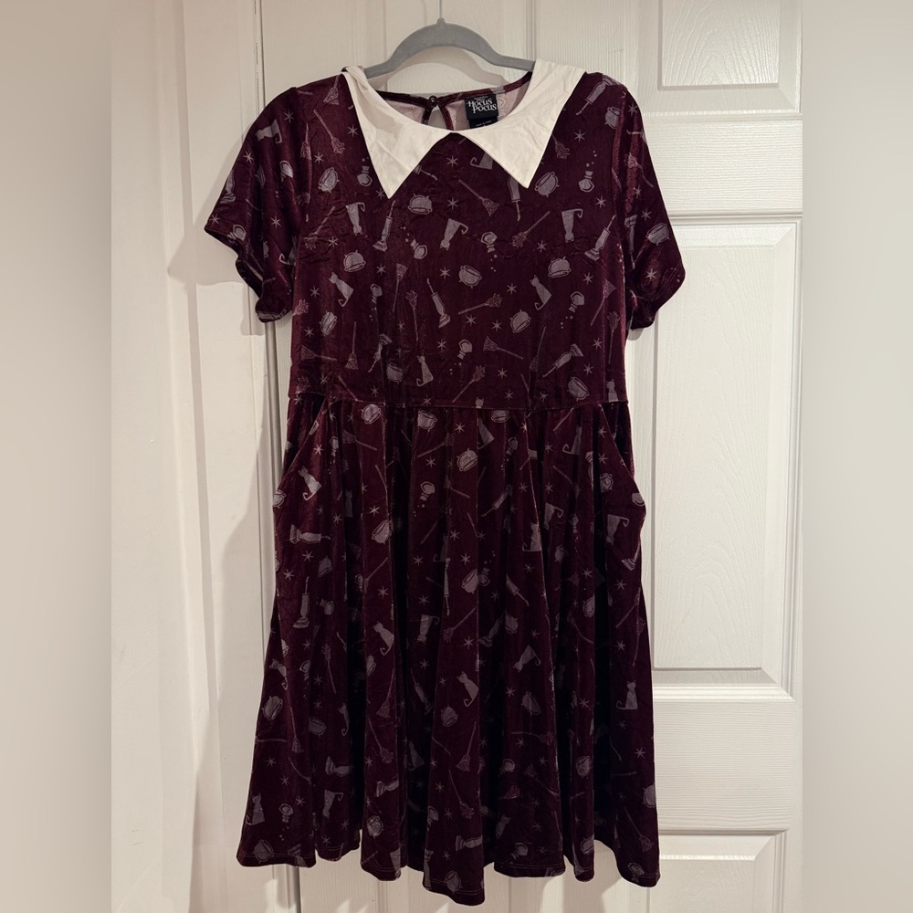 Disney Burgundy Dress with White Collar
